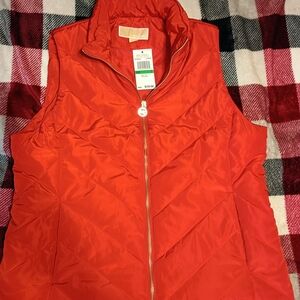 Michael Kors Bold Red Quilted Vest